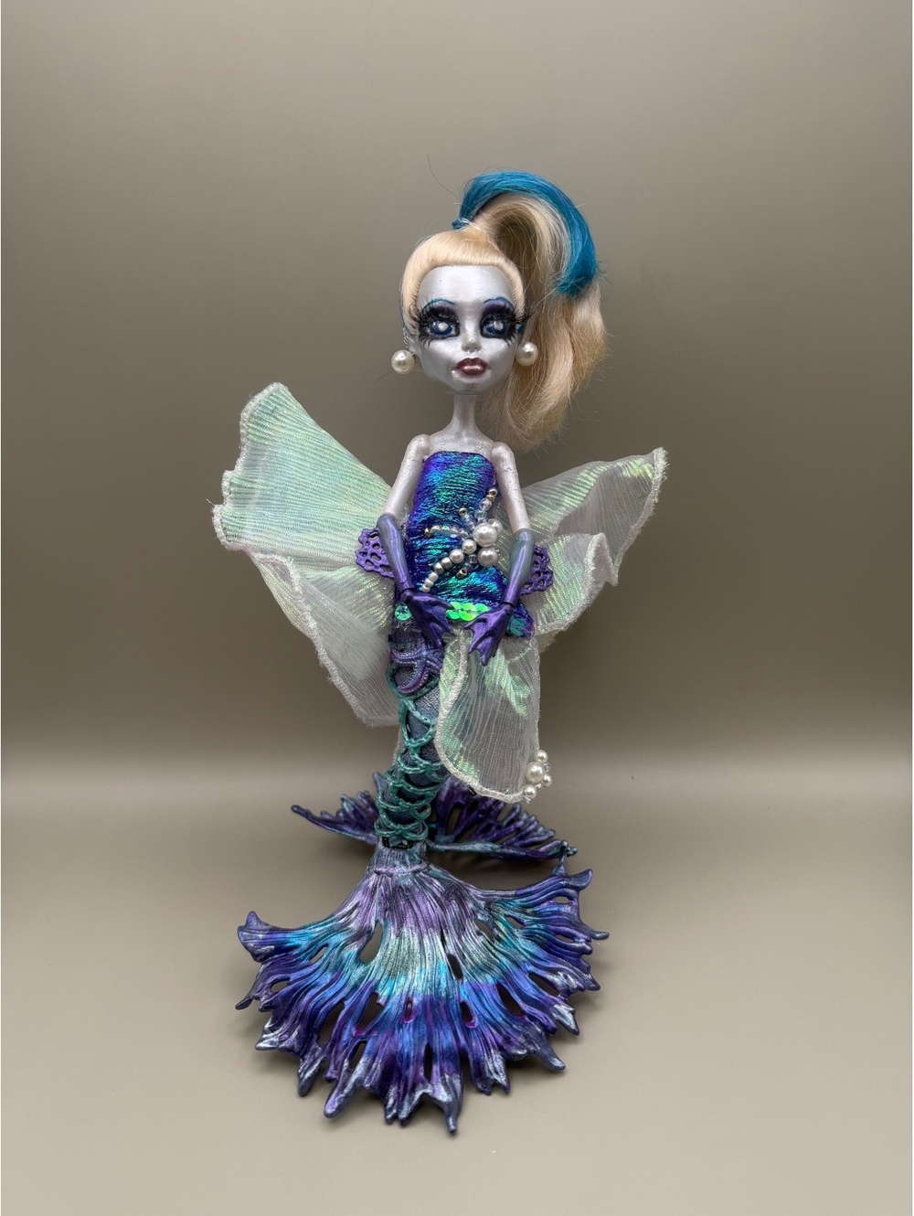OOAK Monster High Mermaid Art Doll: Pearla Seafoam